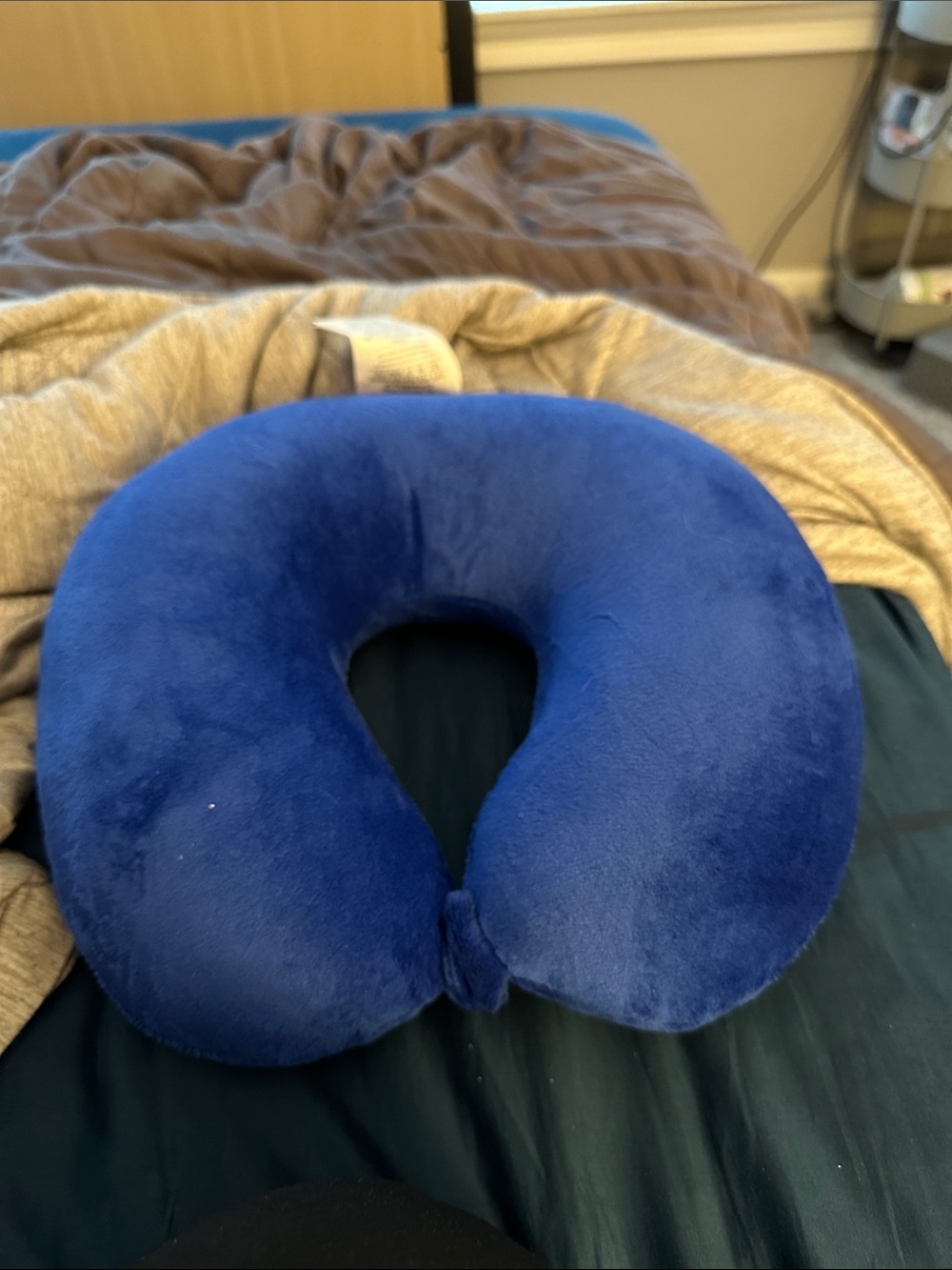 Plush Neck Travel Pillow in Blue - Comfort Support